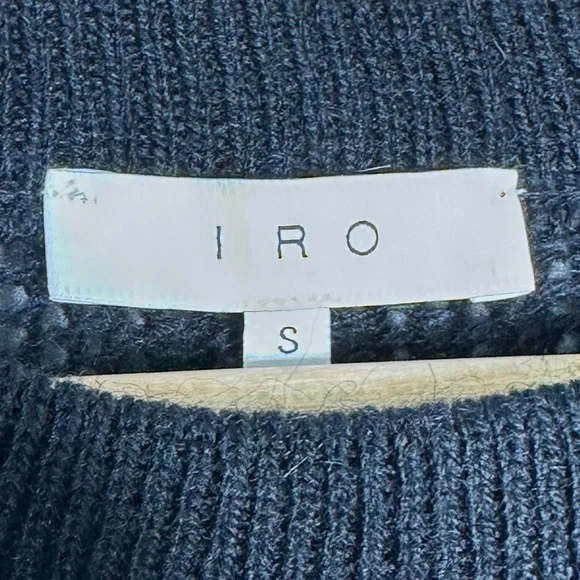 IRO Paris Somk Striped Alpaca Merino Wool Blend Knit Sweater Black White -Small - Picture 4 of 5